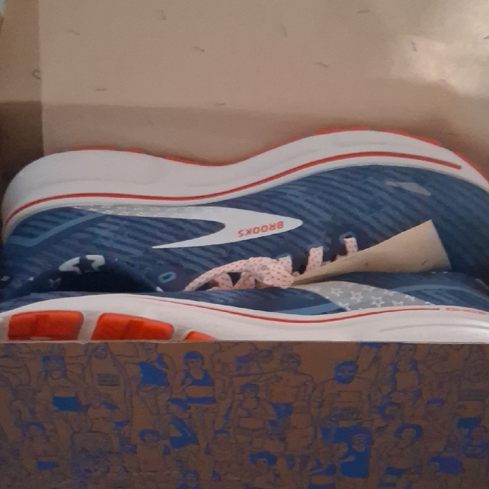 Brooks Navy and Red Athletic Shoes